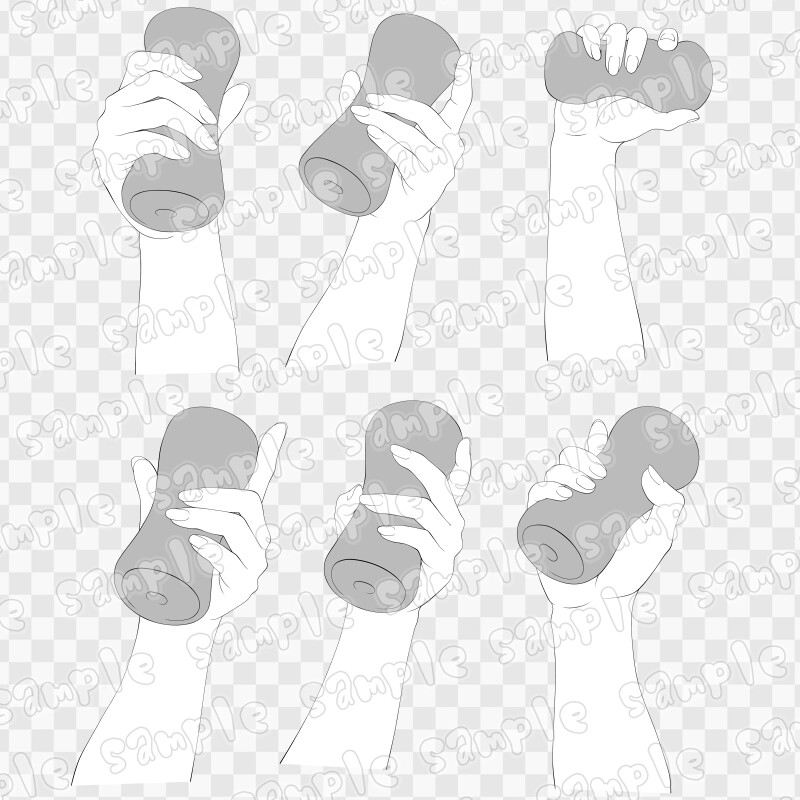 線画素材集[手]4