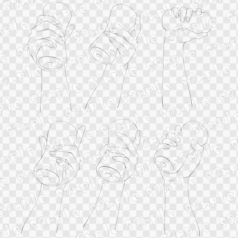 線画素材集[手]4