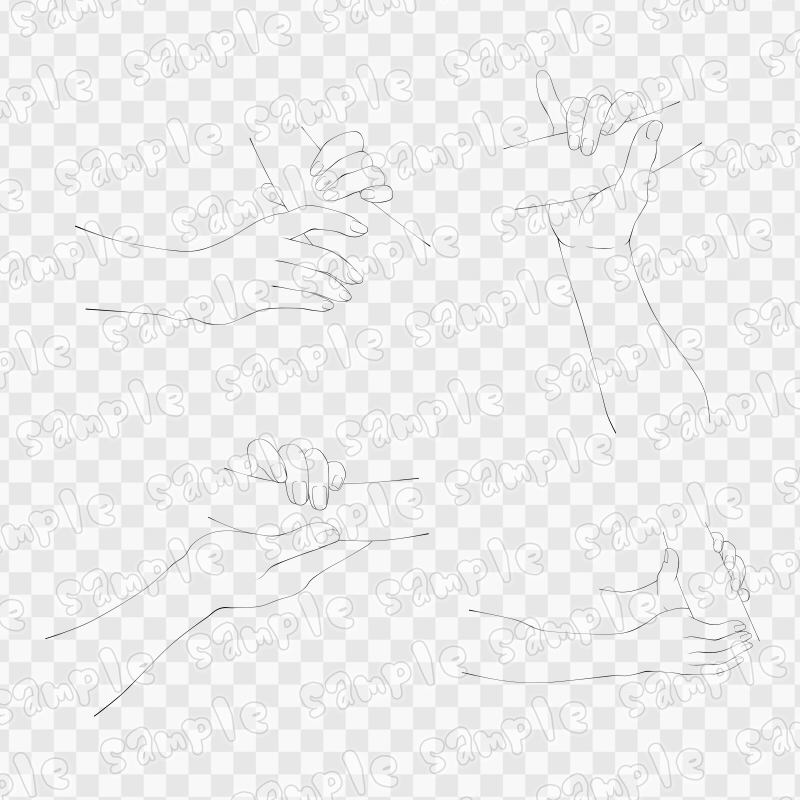線画素材集[手]5
