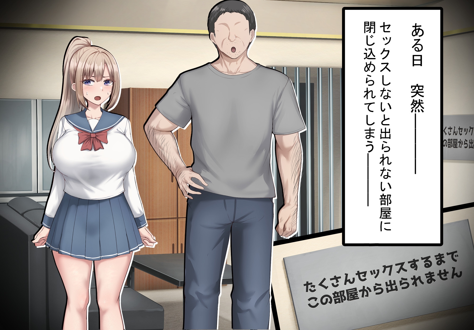 セックスしないと出られない部屋で巨根の元教師と一緒になった