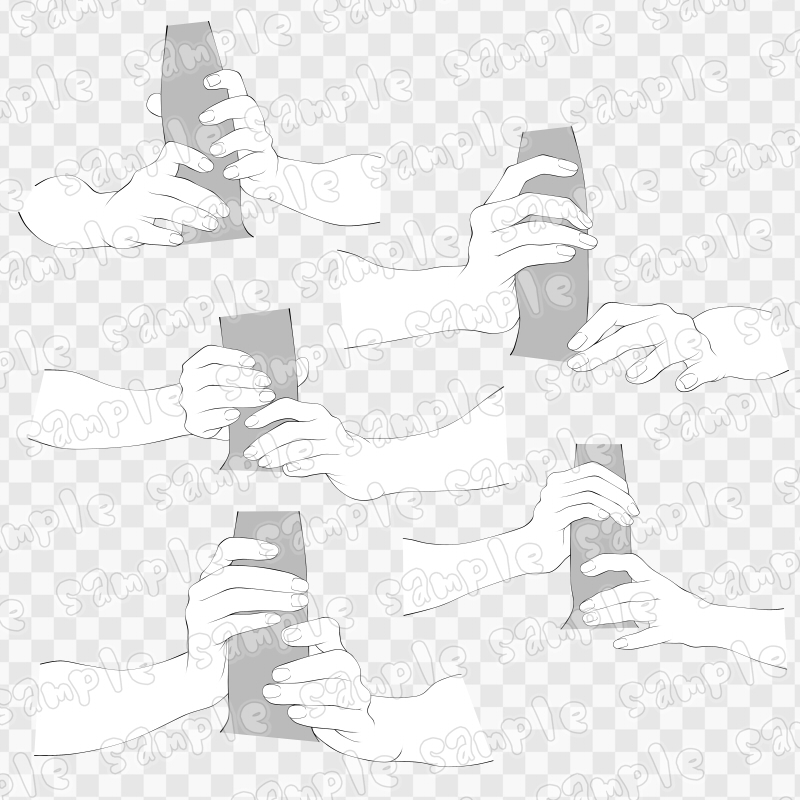 線画素材集[手]8