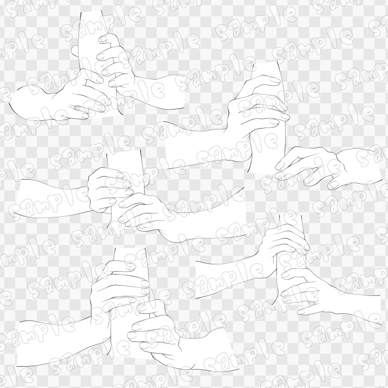線画素材集[手]8