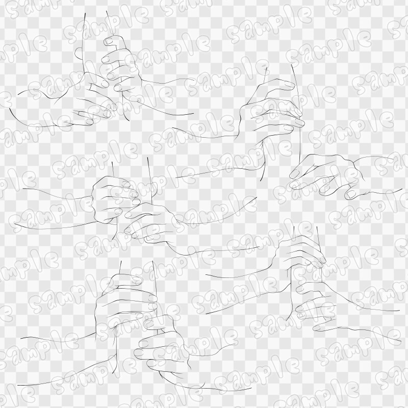 線画素材集[手]8