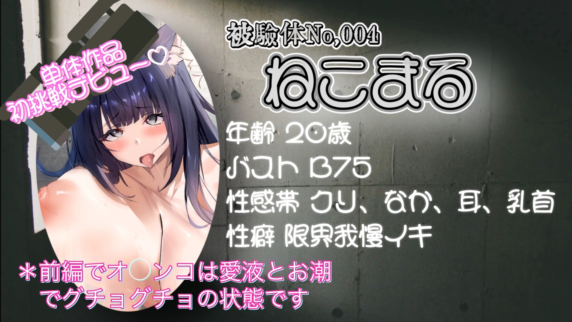 『女体快楽実験場』 被験体No,004「ねこまる」Stage,1後編