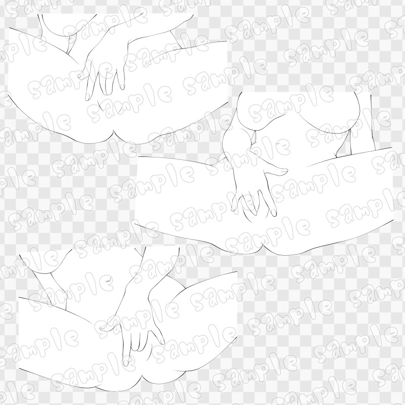 線画素材集[手]10