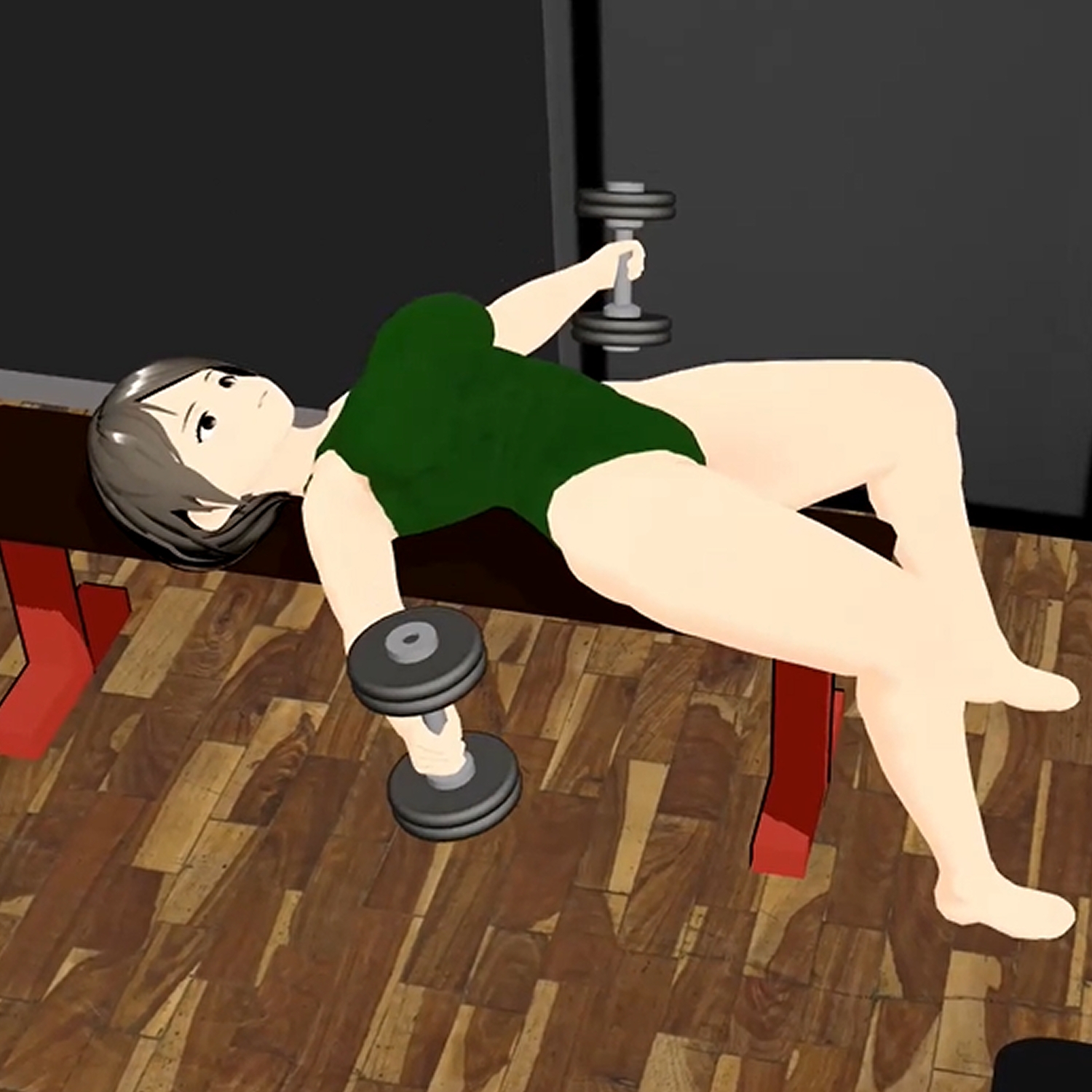 筋肉ゴリラ女子 爆乳巨体女の汗だく筋トレ 小津りさ