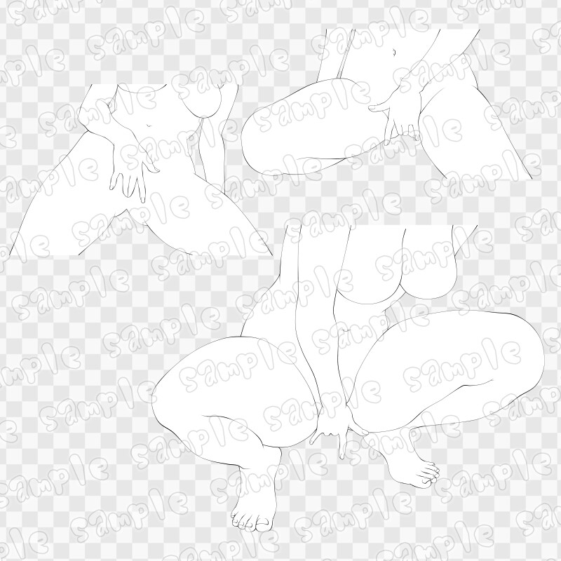 線画素材集[手]11