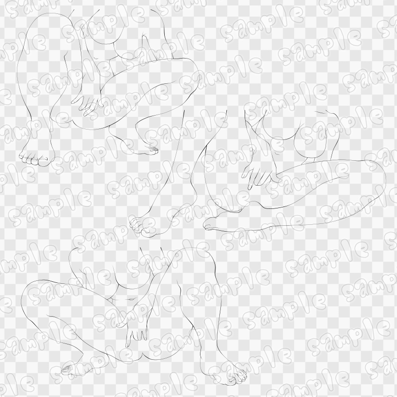 線画素材集[手]12