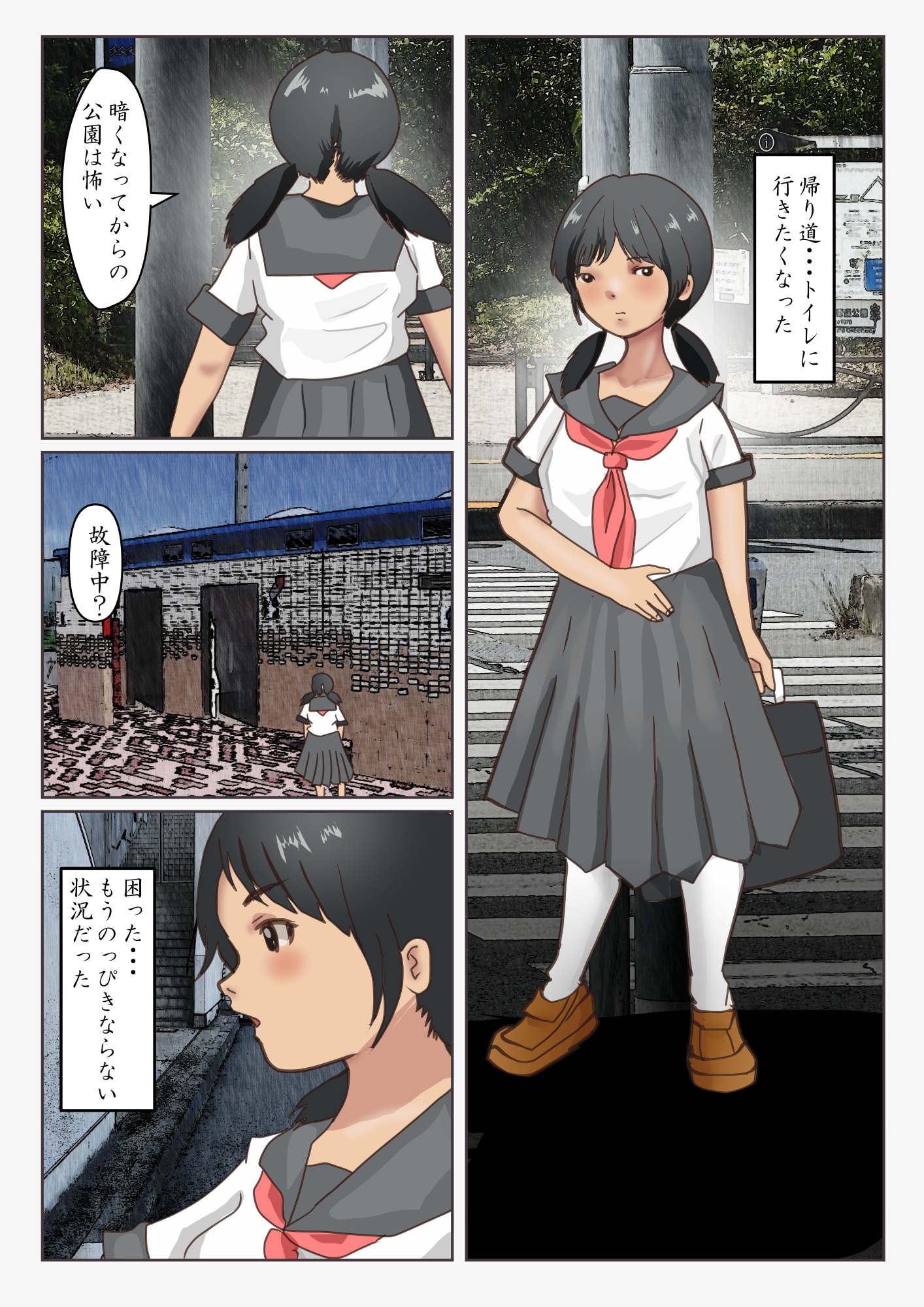 深夜の公園で露出狂な自分を誤魔化す為にペニスアイテムを装着したら巨大化した女子