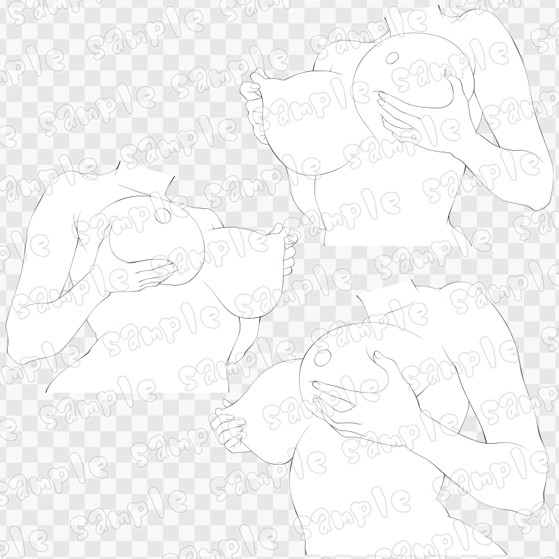 線画素材集[手]15