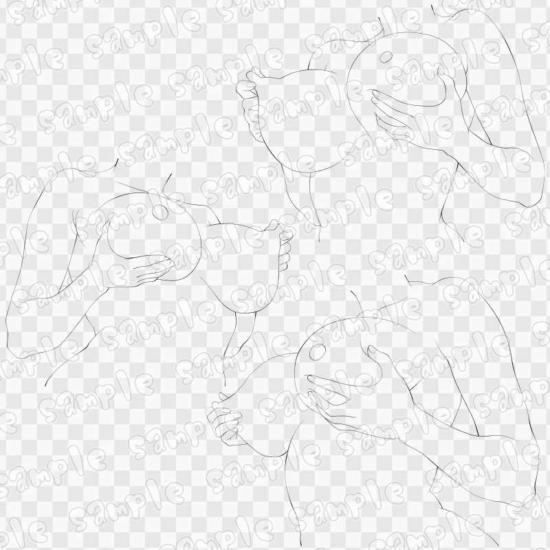 線画素材集[手]15