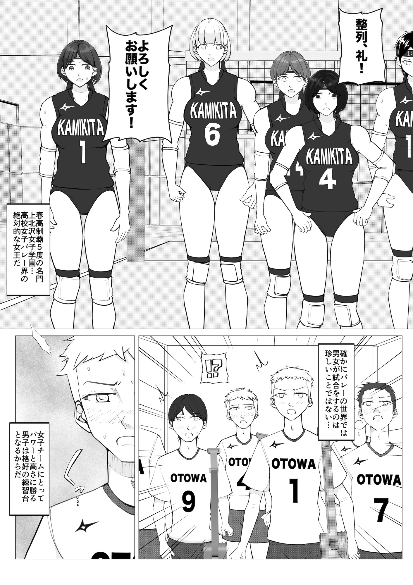 女子vs男子1バレーボール