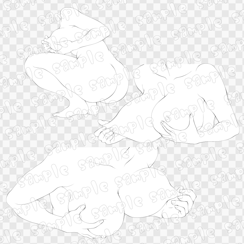 線画素材集[手]16