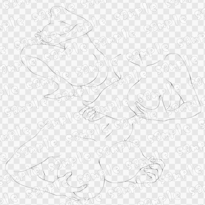 線画素材集[手]16