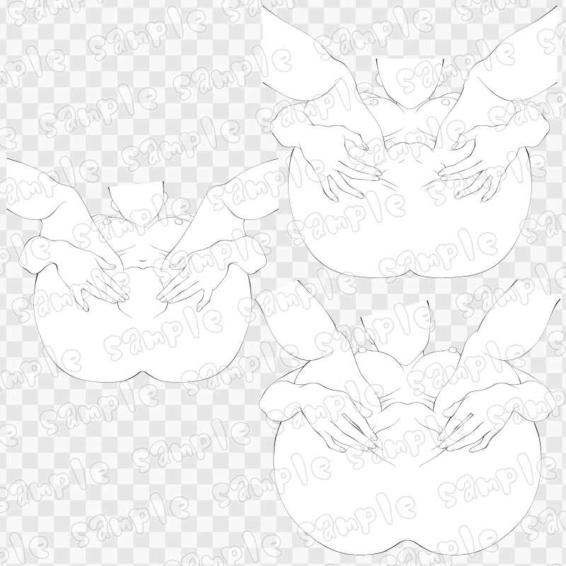 線画素材集[手]19