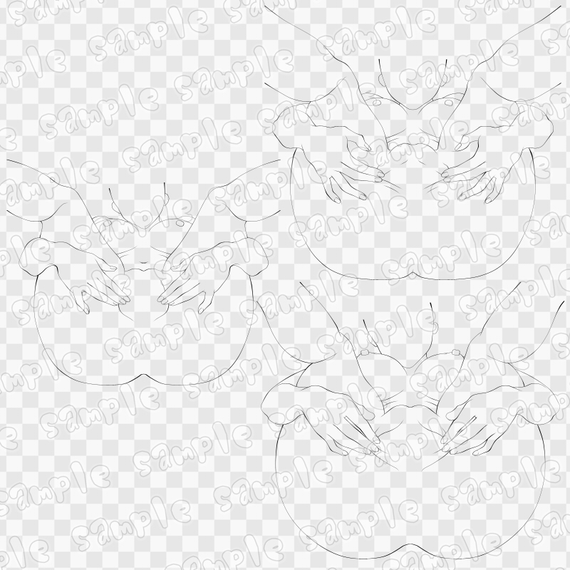 線画素材集[手]19