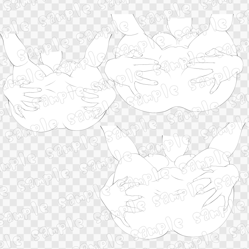 線画素材集[手]20