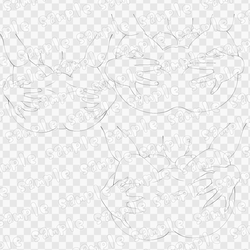 線画素材集[手]20