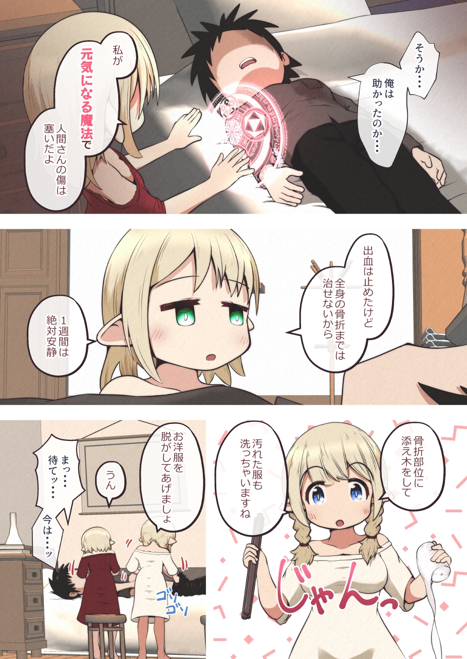 エルフの姉妹に助けられた冒険者が性奴○にされるお話