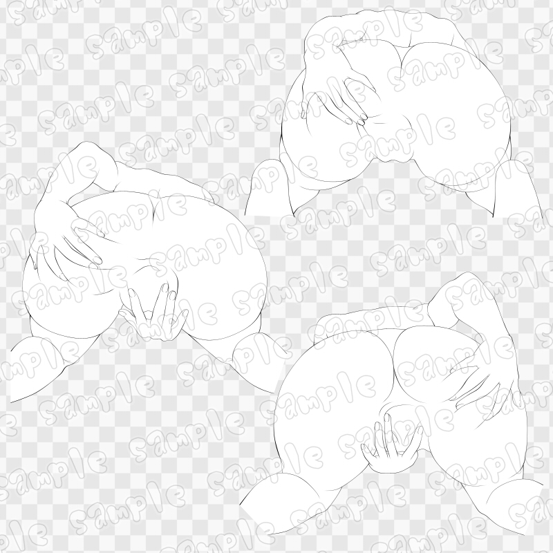 線画素材集[手]22