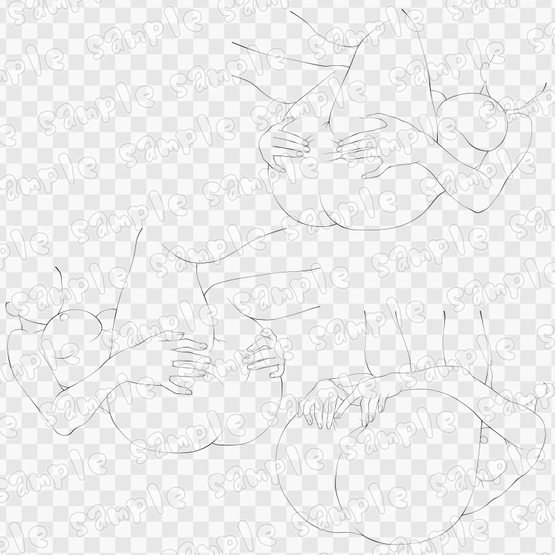 線画素材集[手]23