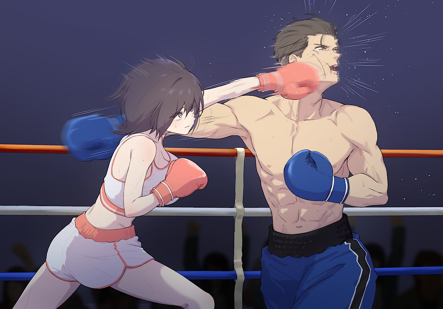 後輩の根暗女子に公開処刑される男子ミドル級学生チャンプ