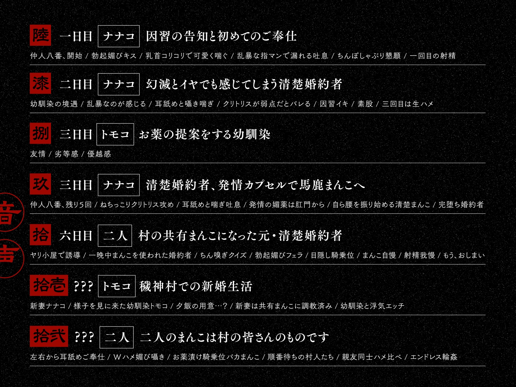 ✅7/17まで早期特典付✅【初夜権×共有まんこ】因習NTR～清楚許婚ハメ媚びオホ堕ち×淫乱幼馴染むっつり濡れまんこ～