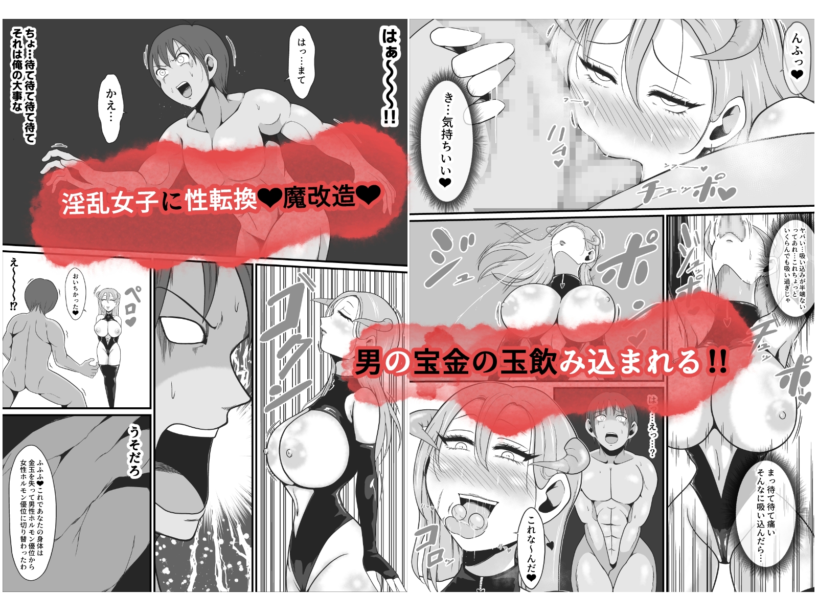 【TS悪堕ち】屈強なる戦士が淫乱メス悪魔へ性転換