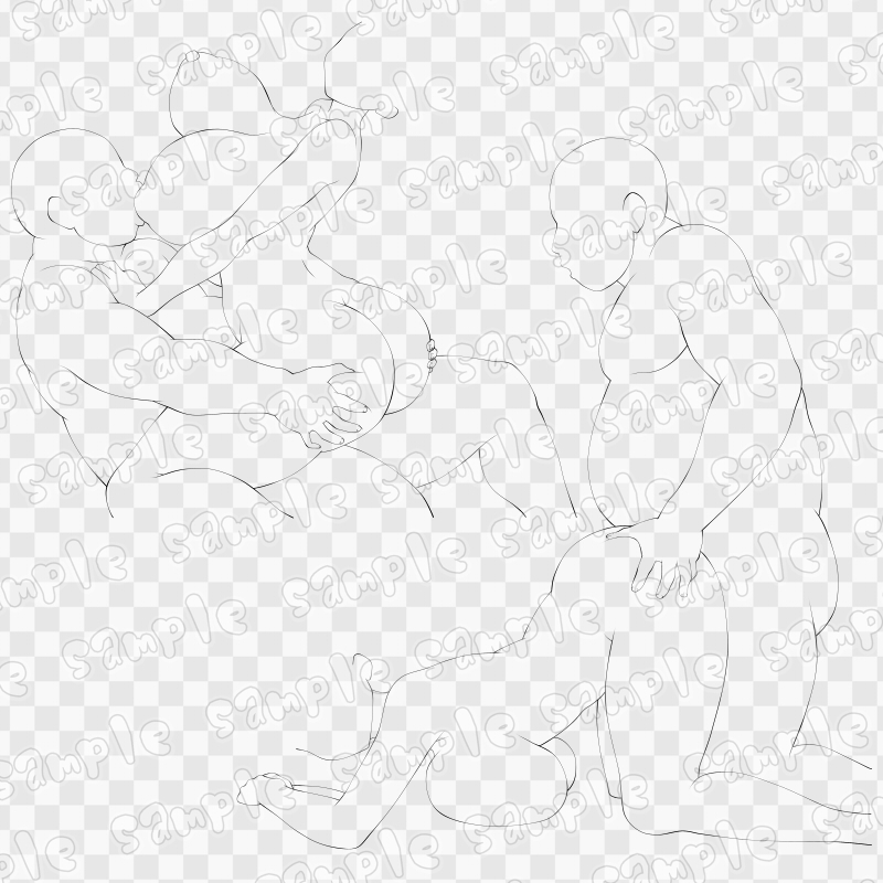 線画素材集[手]30