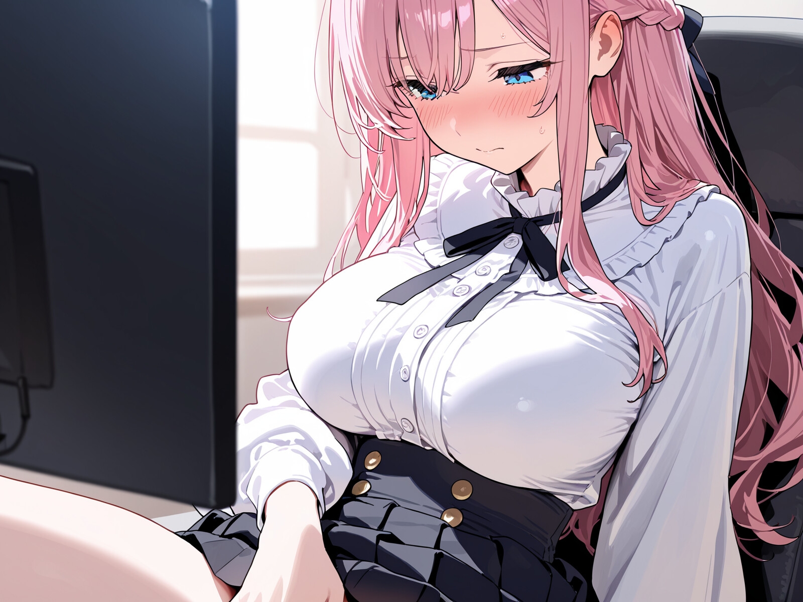 【オナニー実演】処女声優がアダルトビデオを観ながらオナニー!マッサージ中にエッチなことをされちゃう女の子のビデオを見ながら......