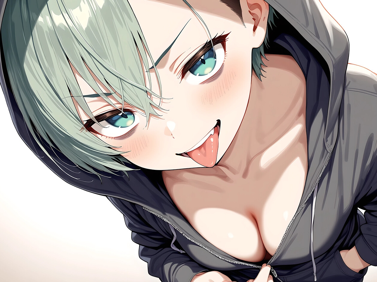 路上でフリーパイズリ！?ギャルサキュバスのパイズリ【KU100】