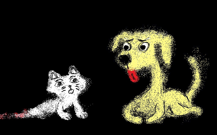 The cat lost half of itself