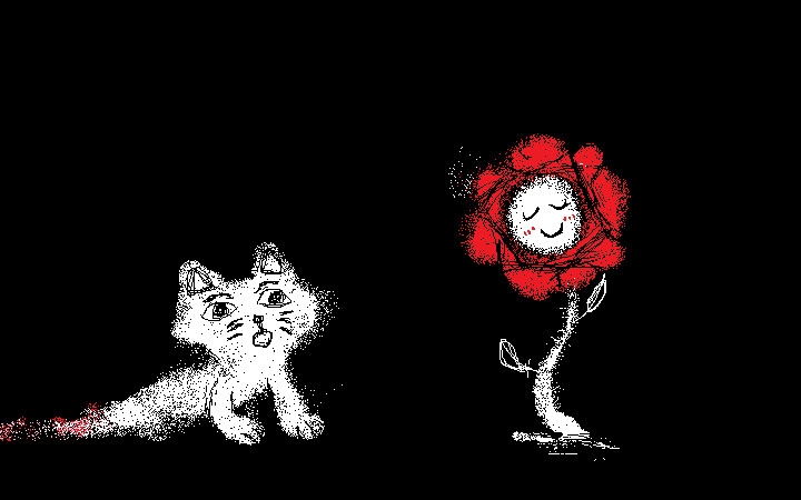 The cat lost half of itself