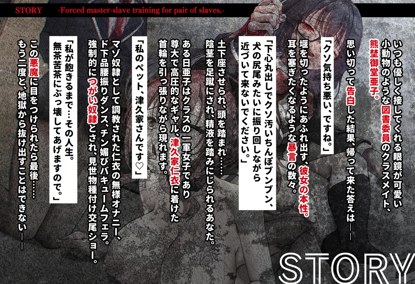 つがい奴○強○主従調教。メガネが可愛い図書委員の本性は、悪魔みたいな女子でした――