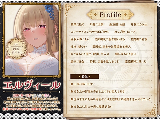 【期間限定55円】身分違いのゼロ距離恋愛-美人巨乳な第一王女の甘やかし交際-