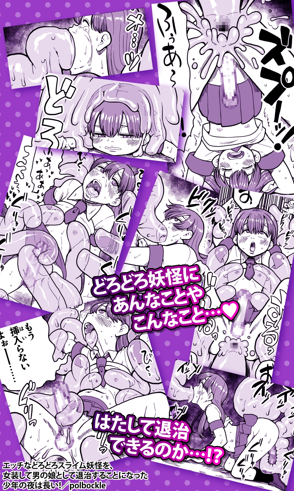 エッチなどろどろスライム妖怪を、女装して男の娘として退治することになった少年の夜は長い！