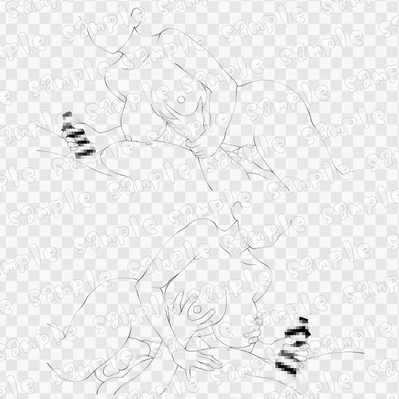 線画素材集[手]43