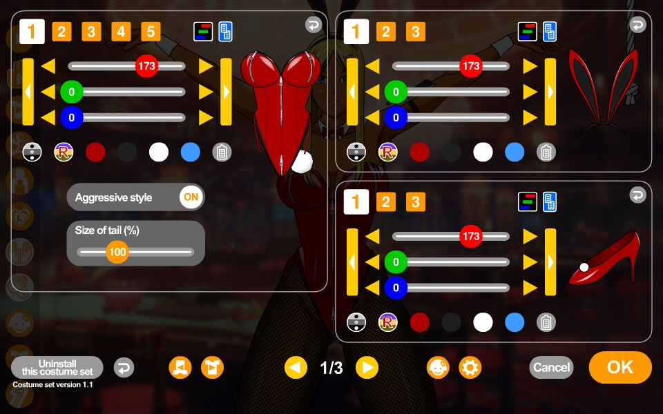 PCS#02 Hなバニースーツ - おさわりガール追加コスチュームセット