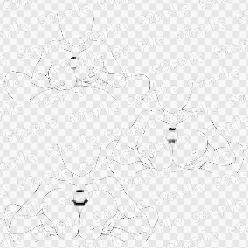 線画素材集[手]49