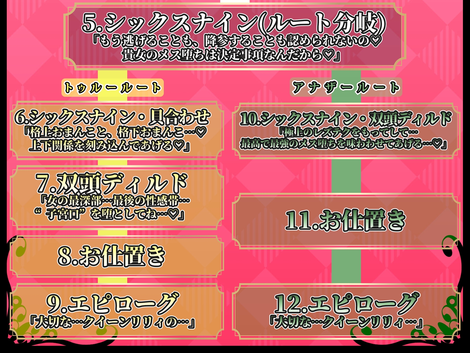 【KU100】リリィプリンセス・レズバトル『vs.黒姫』ドSな姫様の圧倒的レズテクに抗う堕とし合いセックスバトル！