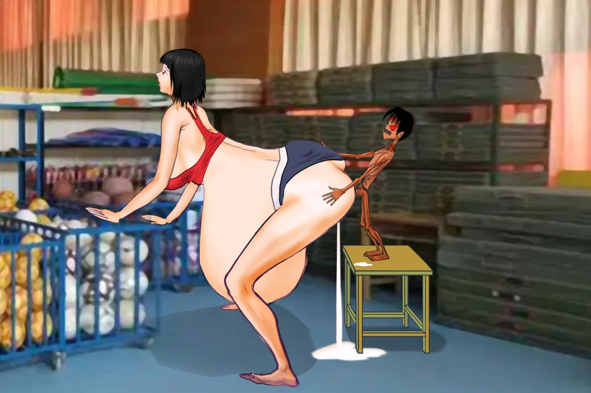 陸上部の女子生徒が男子生徒に用具室に引きずり込まれ犯される