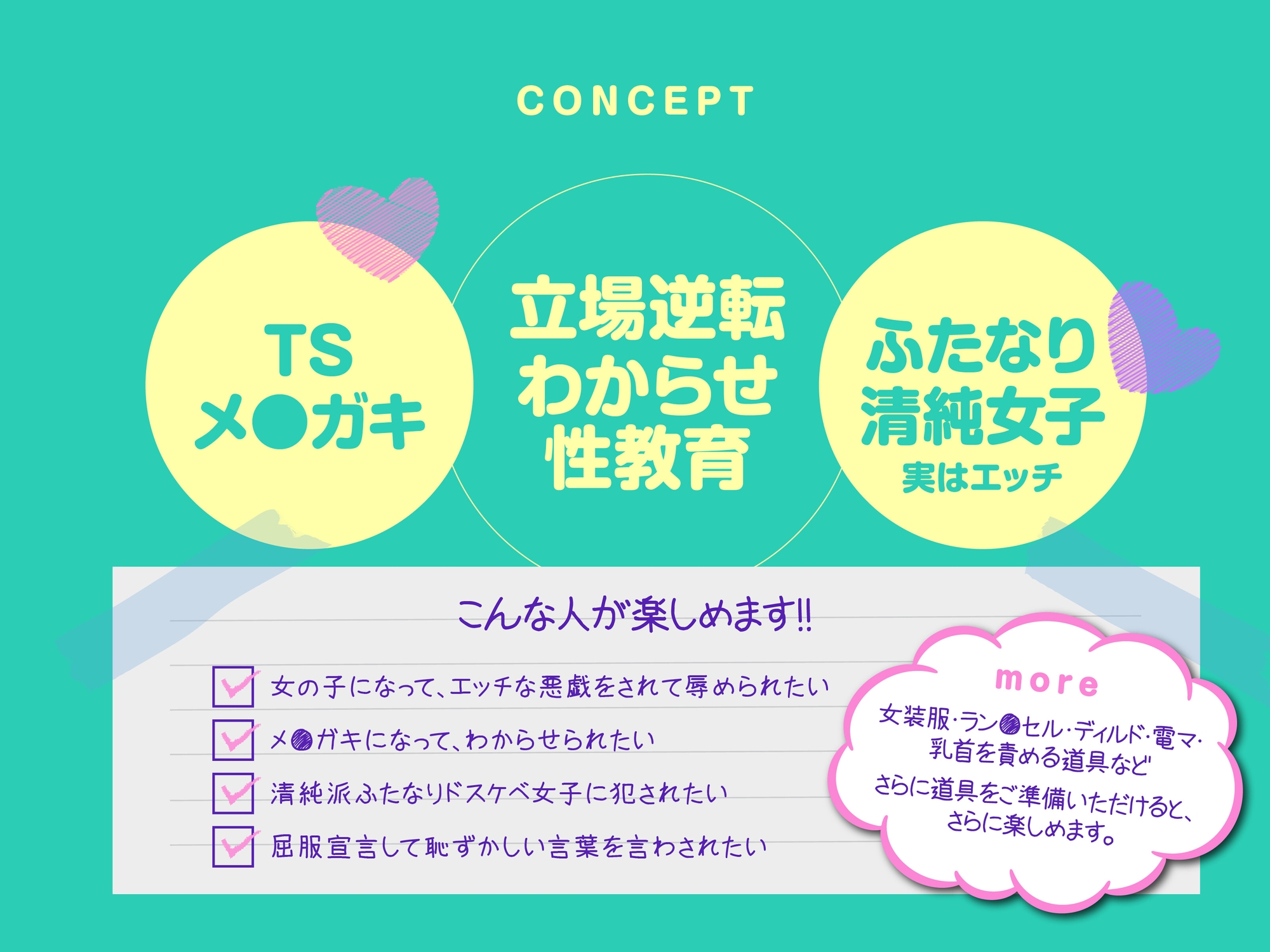TS化したメ○ガキはフタナリ清純女子に、たっぷり分からされちゃいます！