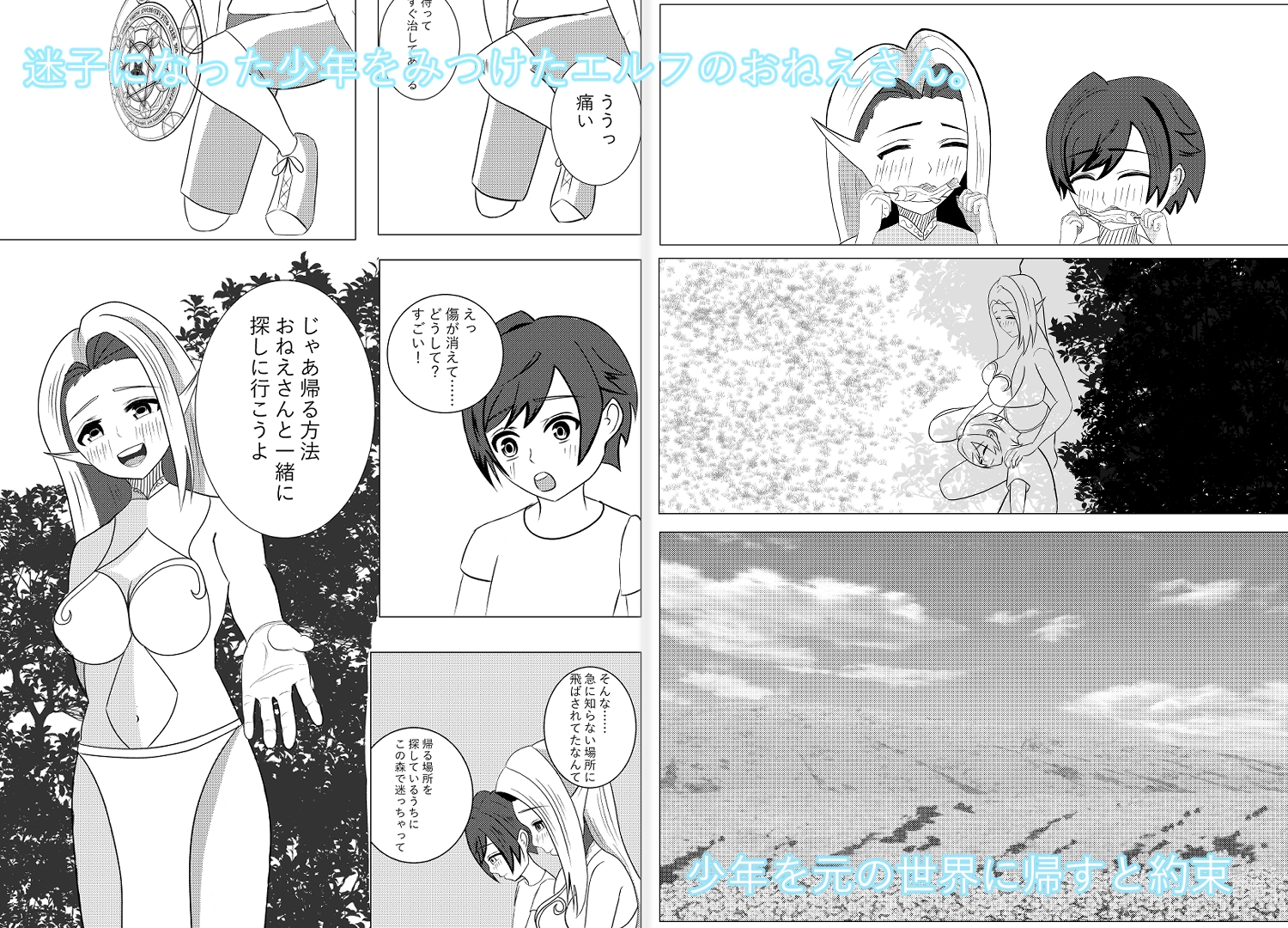 迷子の少年とエルフのおねえさん