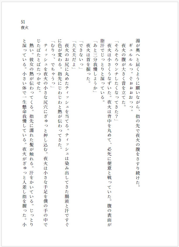 お便秘小説「夜火」