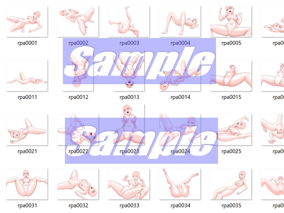 同人制作お助け素材「女体ポーズ レ〇プシーン用 主に仰向けポーズ編」