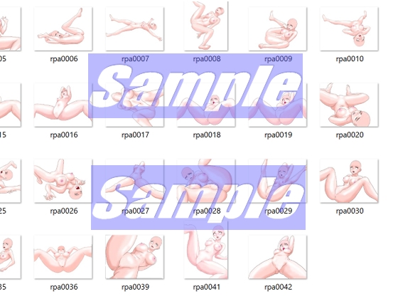 同人制作お助け素材「女体ポーズ レ〇プシーン用 主に仰向けポーズ編」