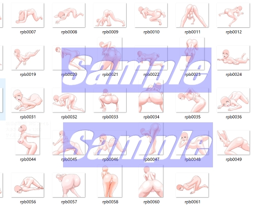 同人制作お助け素材「女体ポーズ レ〇プシーン用 主にバックポーズ編」