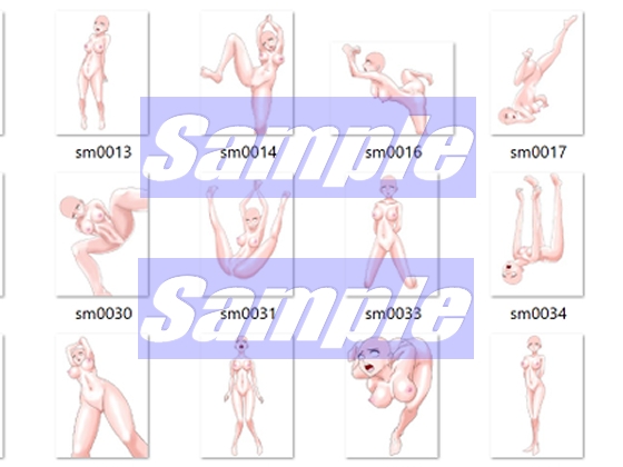 同人制作お助け素材「女体ポーズ集 (SM,触手緊縛用ポーズVOL,1)」