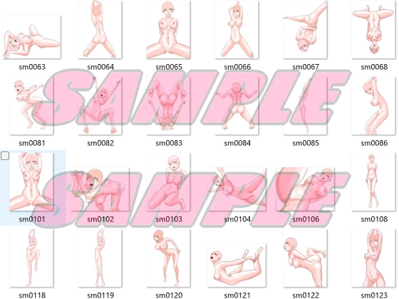 同人制作お助け素材「女体ポーズ集 (SM,触手緊縛用ポーズVOL,2)」