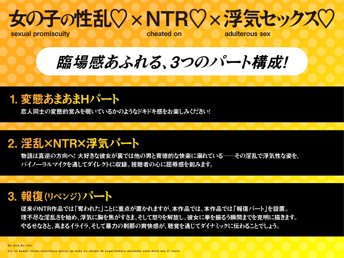 ノーチンポ・ノーライフ！！ -俺の可愛い体臭ツヨツヨ彼女が、他のチンポでヨガりまくるドスケベ女だった件について-